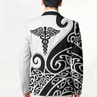 Personalised New Zealand Nurse Blazer Maori Koru Black Version