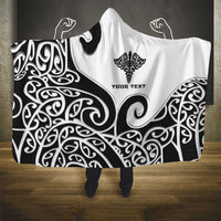 Personalised New Zealand Nurse Hooded Blanket Maori Koru Black Version LT05 - Polynesian Pride