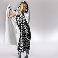 Personalised New Zealand Nurse Hooded Blanket Maori Koru Black Version LT05 - Polynesian Pride