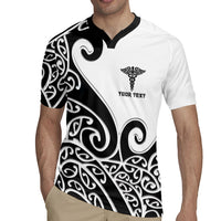 Personalised New Zealand Nurse Rugby Jersey Maori Koru Black Version LT05 - Polynesian Pride