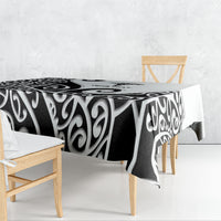 Personalised New Zealand Nurse Tablecloth Maori Koru Black Version