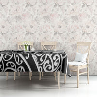 Personalised New Zealand Nurse Tablecloth Maori Koru Black Version