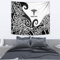 Personalised New Zealand Nurse Tapestry Maori Koru Black Version