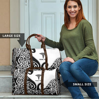 Personalised New Zealand Nurse Travel Bag Maori Koru Black Version