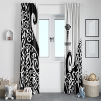 Personalised New Zealand Nurse Window Curtain Maori Koru Black Version