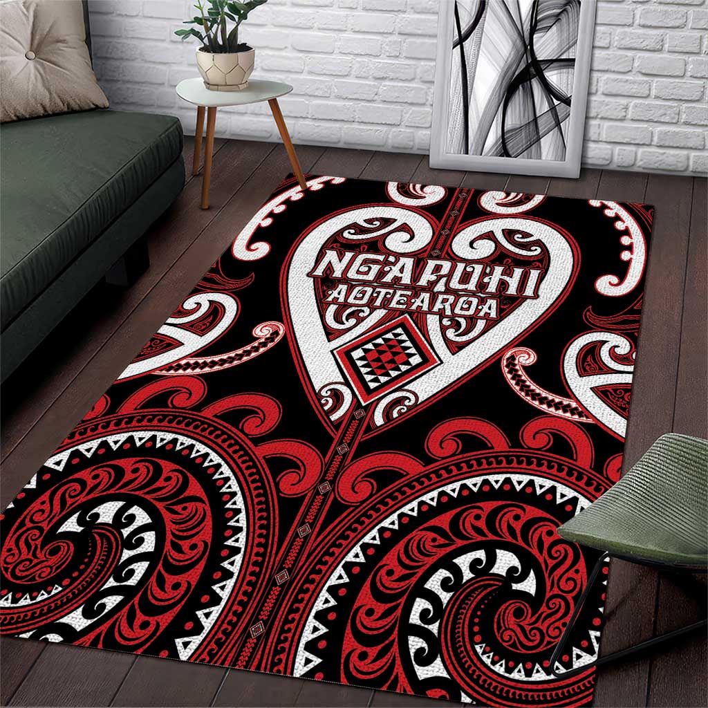 Aotearoa Ngapuhi Area Rug Maori Tribal Pattern