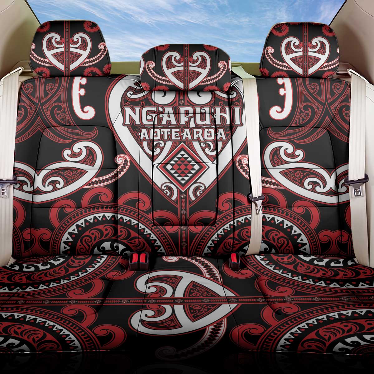 Aotearoa Ngapuhi Back Car Seat Cover Maori Tribal Pattern