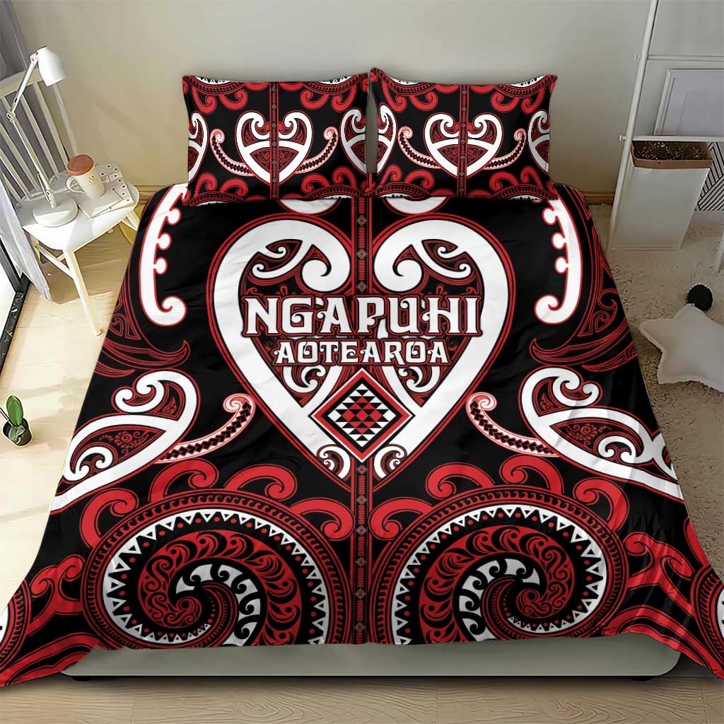 Aotearoa Ngapuhi Bedding Set Maori Tribal Pattern