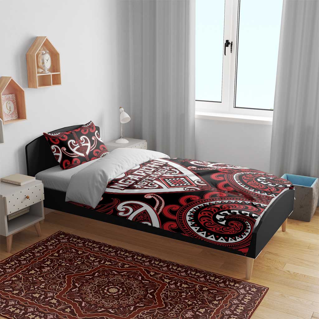 Aotearoa Ngapuhi Bedding Set Maori Tribal Pattern