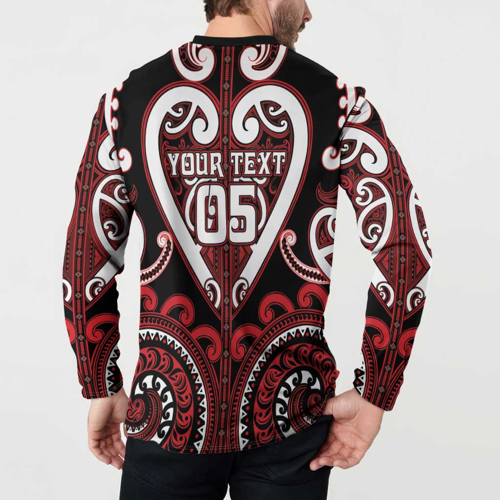 Custom Aotearoa Ngapuhi Button Sweatshirt Maori Tribal Pattern