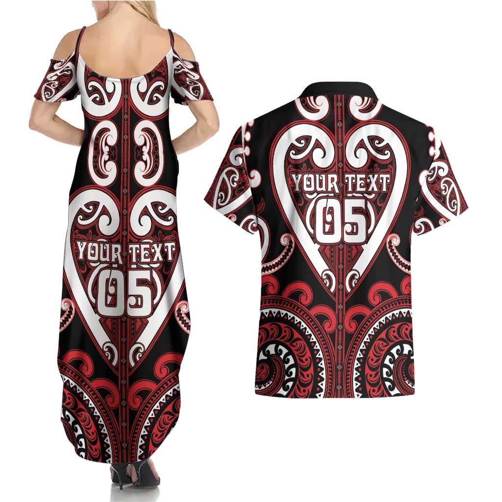 Custom Aotearoa Ngapuhi Couples Matching Summer Maxi Dress and Hawaiian Shirt Maori Tribal Pattern