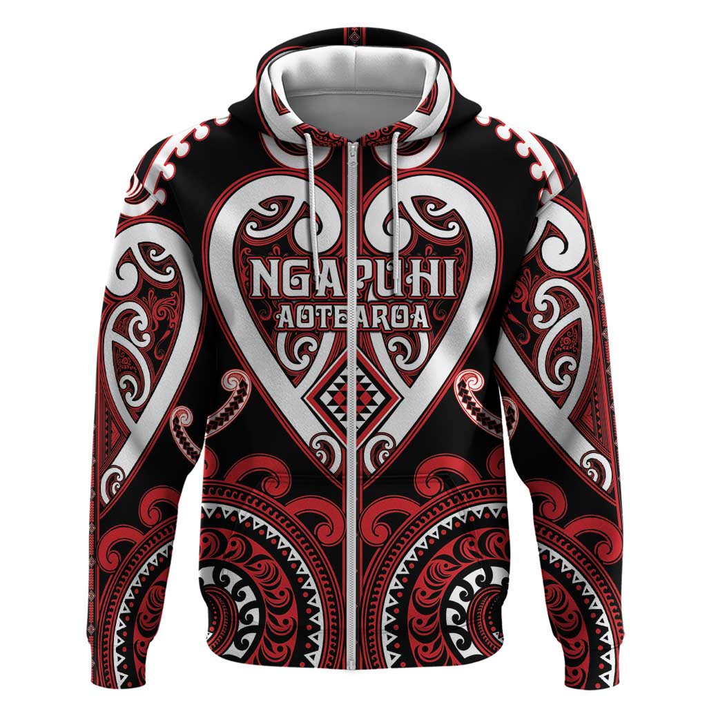 Custom Aotearoa Ngapuhi Hoodie Maori Tribal Pattern
