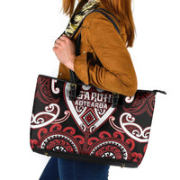 Aotearoa Ngapuhi Leather Tote Bag Maori Tribal Pattern