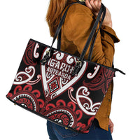 Aotearoa Ngapuhi Leather Tote Bag Maori Tribal Pattern