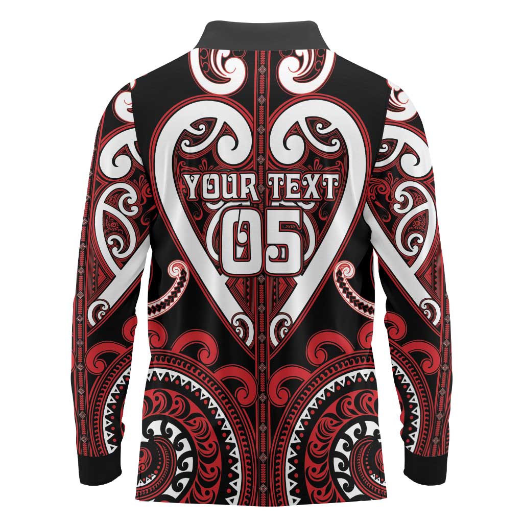 Custom Aotearoa Ngapuhi Long Sleeve Polo Shirt Maori Tribal Pattern