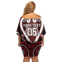 Custom Aotearoa Ngapuhi Off Shoulder Short Dress Maori Tribal Pattern