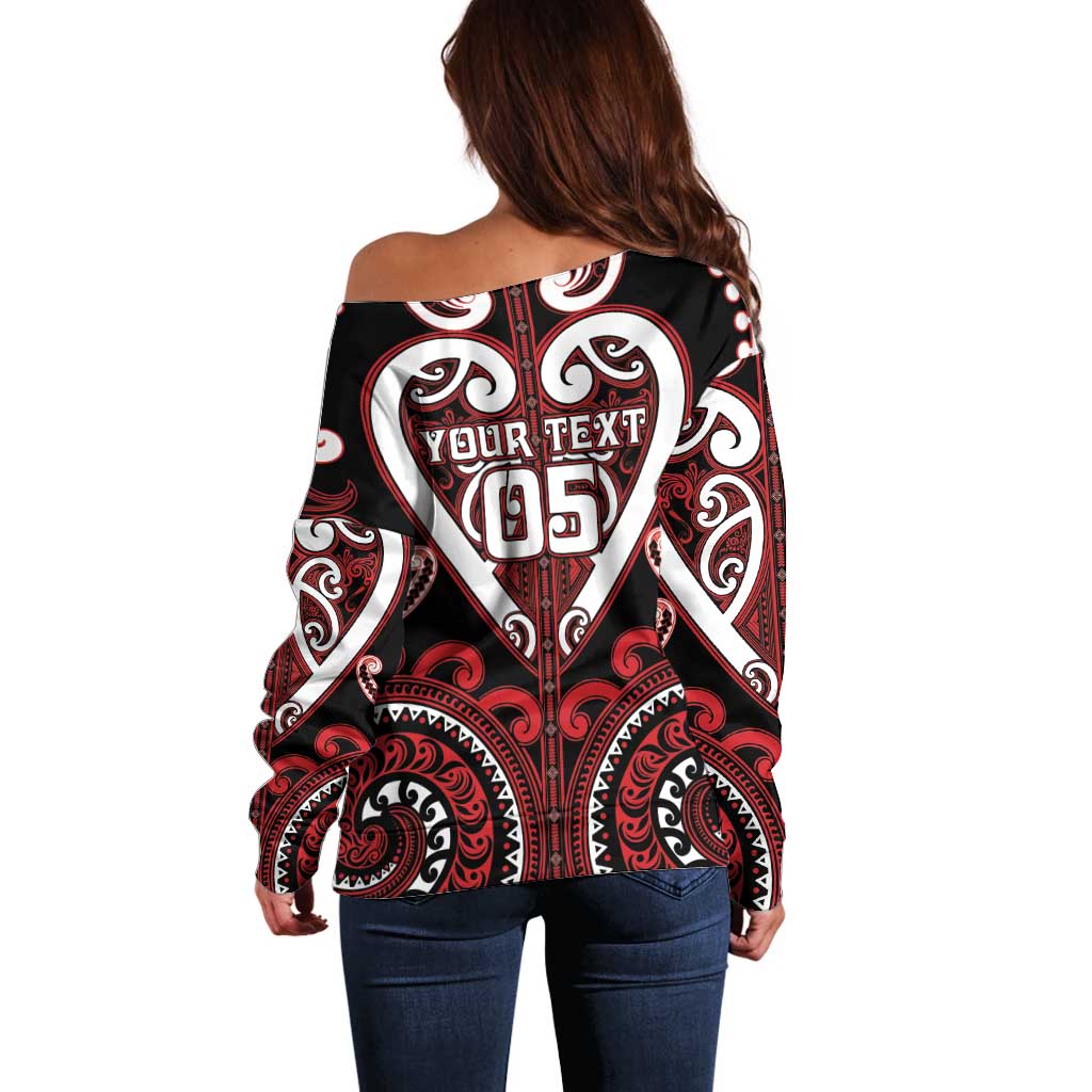 Custom Aotearoa Ngapuhi Off Shoulder Sweater Maori Tribal Pattern