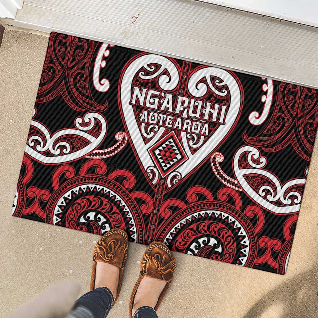 Aotearoa Ngapuhi Rubber Doormat Maori Tribal Pattern