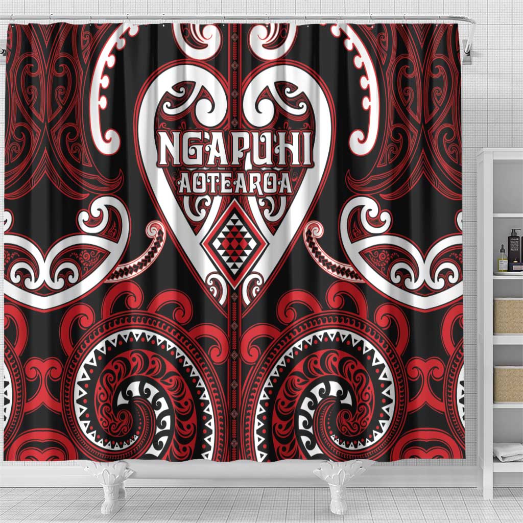 Aotearoa Ngapuhi Shower Curtain Maori Tribal Pattern