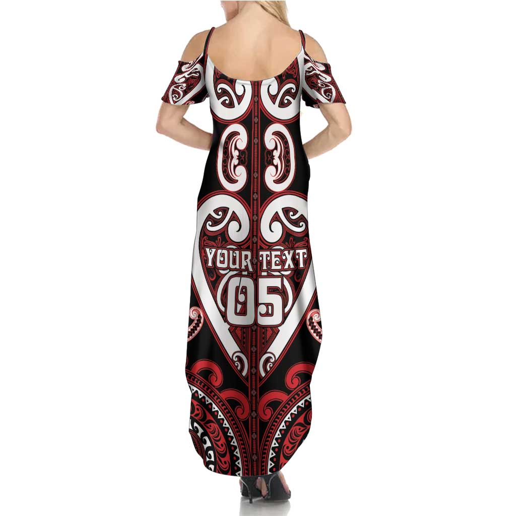 Custom Aotearoa Ngapuhi Summer Maxi Dress Maori Tribal Pattern