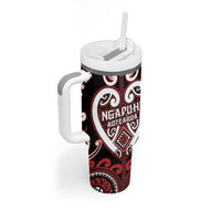 Custom Aotearoa Ngapuhi Tumbler With Handle Maori Tribal Pattern