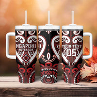 Custom Aotearoa Ngapuhi Tumbler With Handle Maori Tribal Pattern