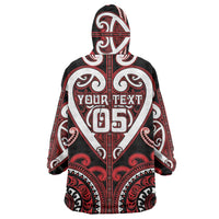 Custom Aotearoa Ngapuhi Wearable Blanket Hoodie Maori Tribal Pattern