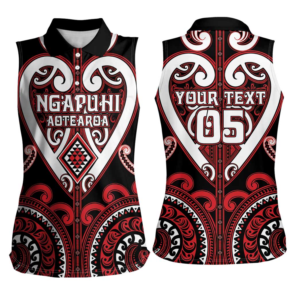 Custom Aotearoa Ngapuhi Women Sleeveless Polo Shirt Maori Tribal Pattern
