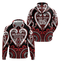 Custom Aotearoa Ngapuhi Zip Hoodie Maori Tribal Pattern