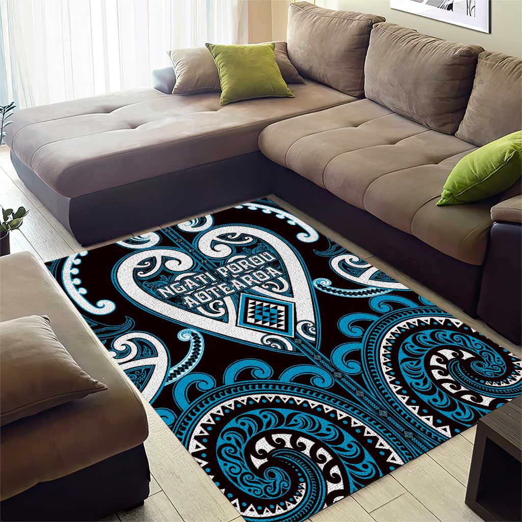 Aotearoa Ngati Porou Area Rug Maori Tribal Pattern