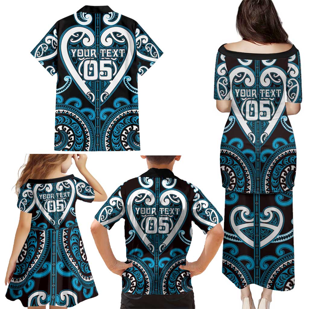 Custom Aotearoa Ngati Porou Family Matching Puletasi and Hawaiian Shirt Maori Tribal Pattern