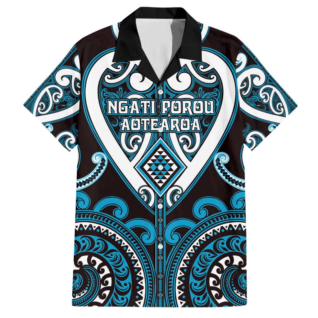 Custom Aotearoa Ngati Porou Family Matching Short Sleeve Bodycon Dress and Hawaiian Shirt Maori Tribal Pattern