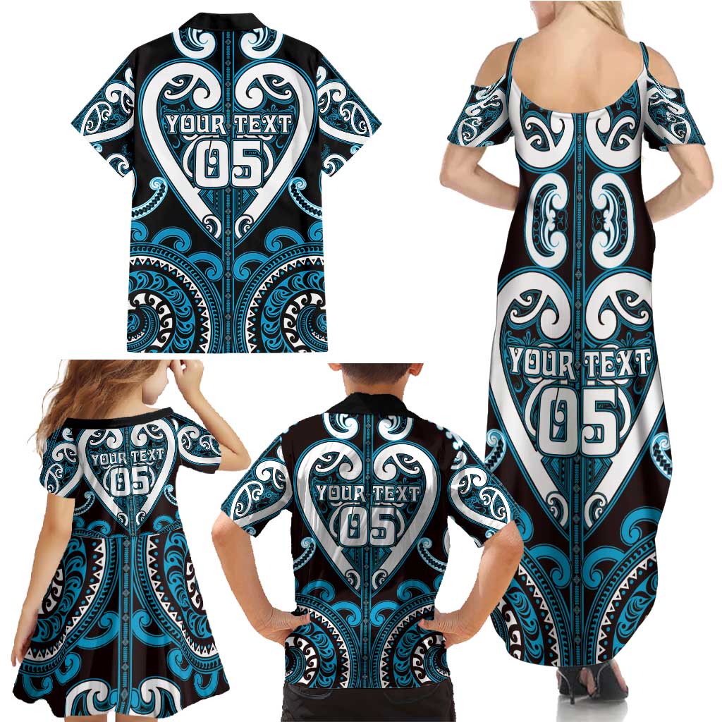 Custom Aotearoa Ngati Porou Family Matching Summer Maxi Dress and Hawaiian Shirt Maori Tribal Pattern