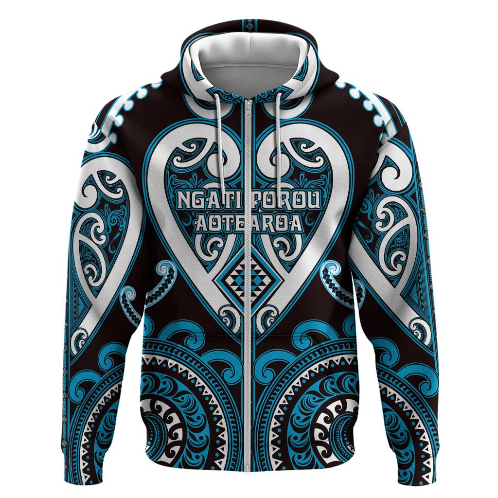 Custom Aotearoa Ngati Porou Hoodie Maori Tribal Pattern