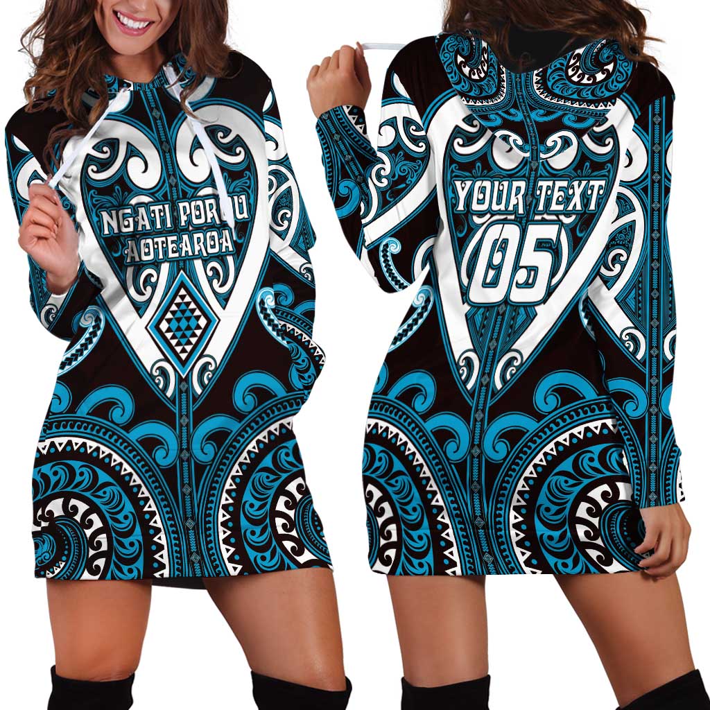 Custom Aotearoa Ngati Porou Hoodie Dress Maori Tribal Pattern