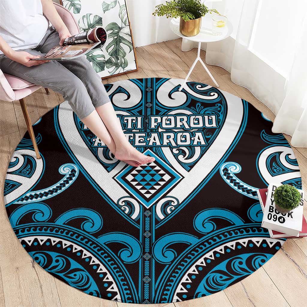 Aotearoa Ngati Porou Round Carpet Maori Tribal Pattern