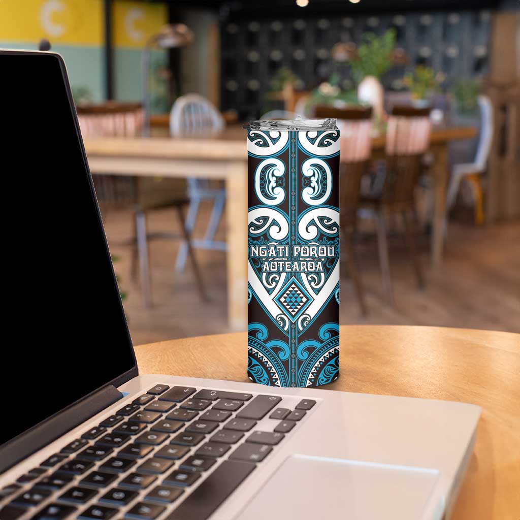 Custom Aotearoa Ngati Porou Skinny Tumbler Maori Tribal Pattern