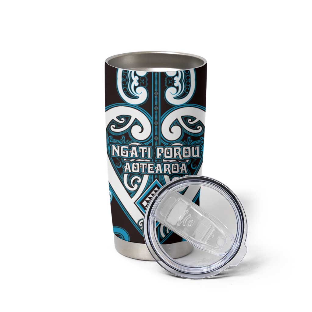 Custom Aotearoa Ngati Porou Tumbler Cup Maori Tribal Pattern