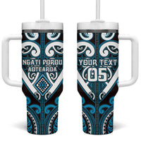 Custom Aotearoa Ngati Porou Tumbler With Handle Maori Tribal Pattern