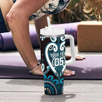 Custom Aotearoa Ngati Porou Tumbler With Handle Maori Tribal Pattern