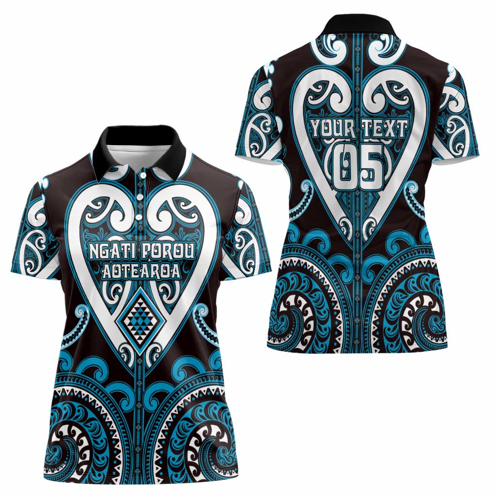 Custom Aotearoa Ngati Porou Women Polo Shirt Maori Tribal Pattern
