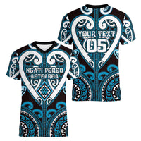 Custom Aotearoa Ngati Porou Women V-Neck T-Shirt Maori Tribal Pattern