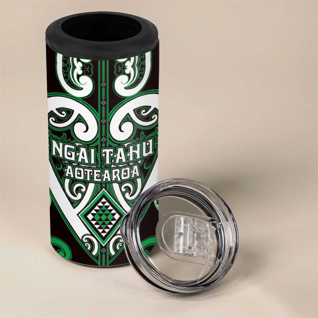 Custom Aotearoa Ngai Tahu 4 in 1 Can Cooler Tumbler Maori Tribal Pattern