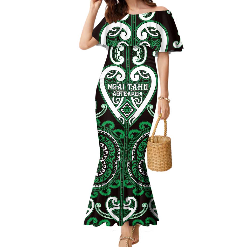 Custom Aotearoa Ngai Tahu Family Matching Mermaid Dress and Hawaiian Shirt Maori Tribal Pattern