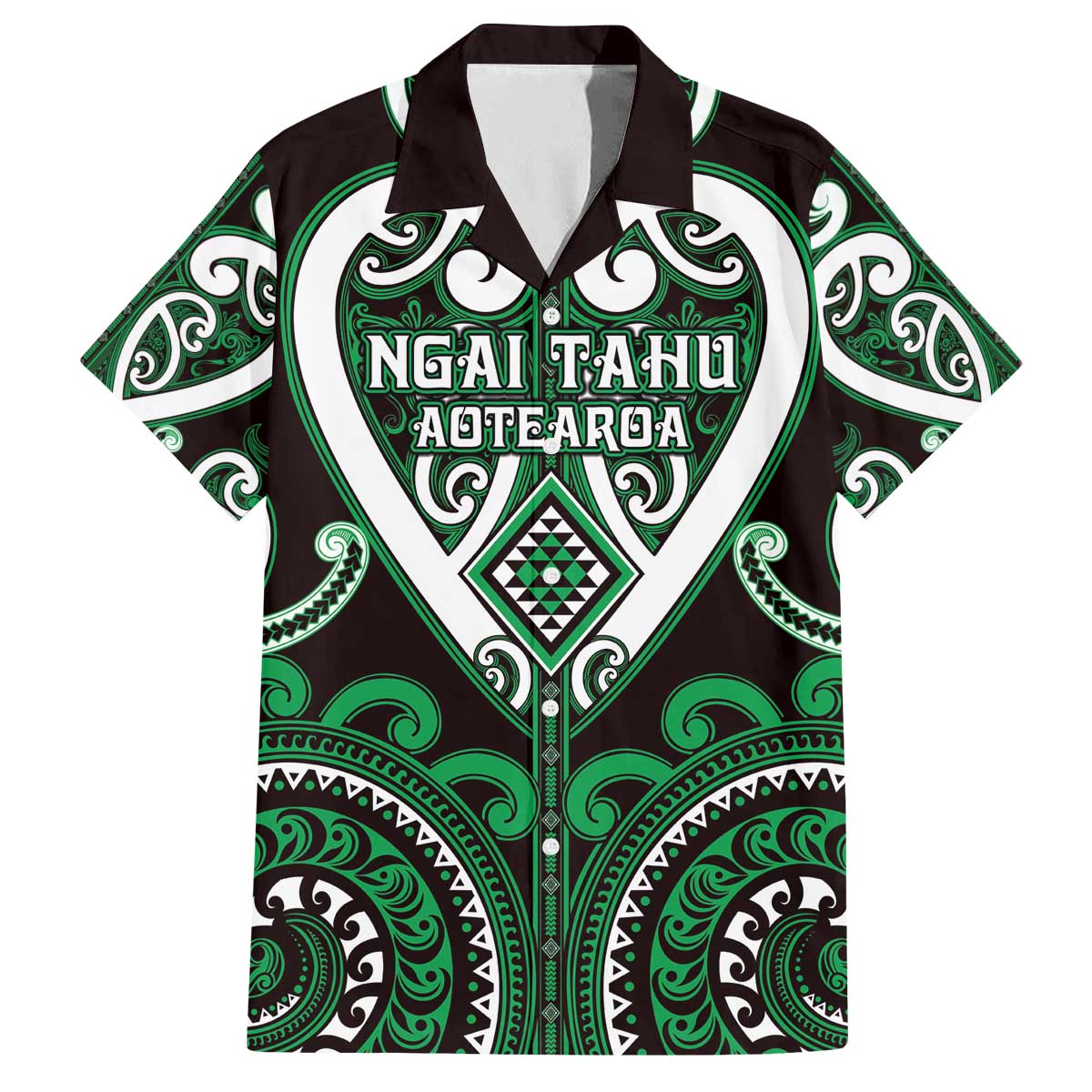 Custom Aotearoa Ngai Tahu Family Matching Off The Shoulder Long Sleeve Dress and Hawaiian Shirt Maori Tribal Pattern
