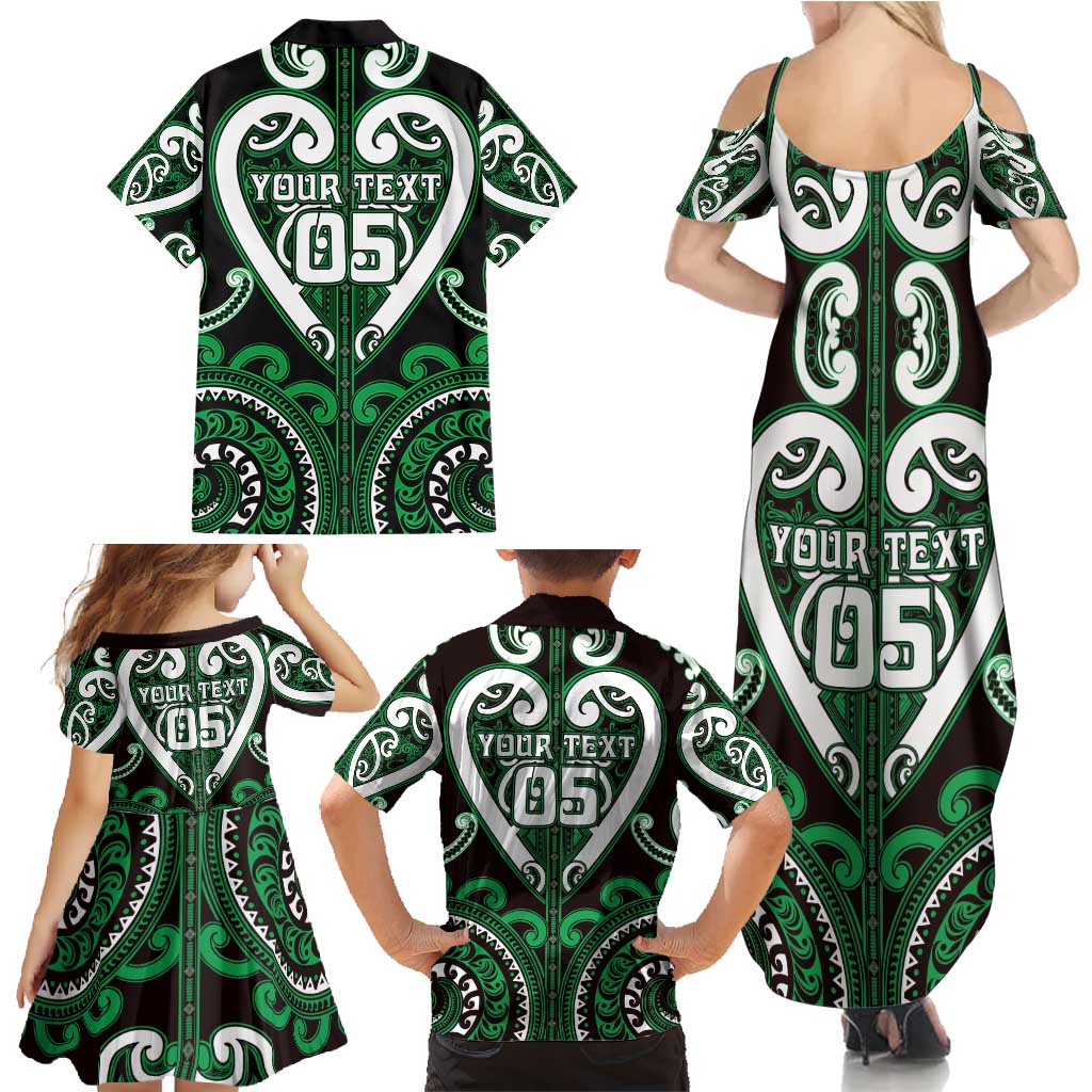 Custom Aotearoa Ngai Tahu Family Matching Summer Maxi Dress and Hawaiian Shirt Maori Tribal Pattern