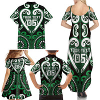 Custom Aotearoa Ngai Tahu Family Matching Summer Maxi Dress and Hawaiian Shirt Maori Tribal Pattern