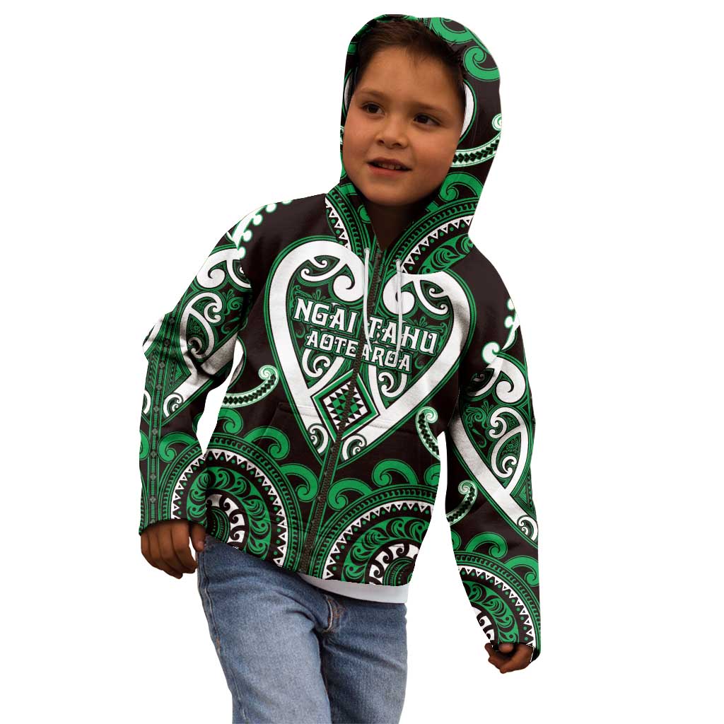 Custom Aotearoa Ngai Tahu Kid Hoodie Maori Tribal Pattern