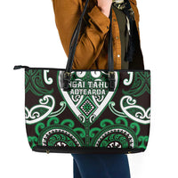 Aotearoa Ngai Tahu Leather Tote Bag Maori Tribal Pattern