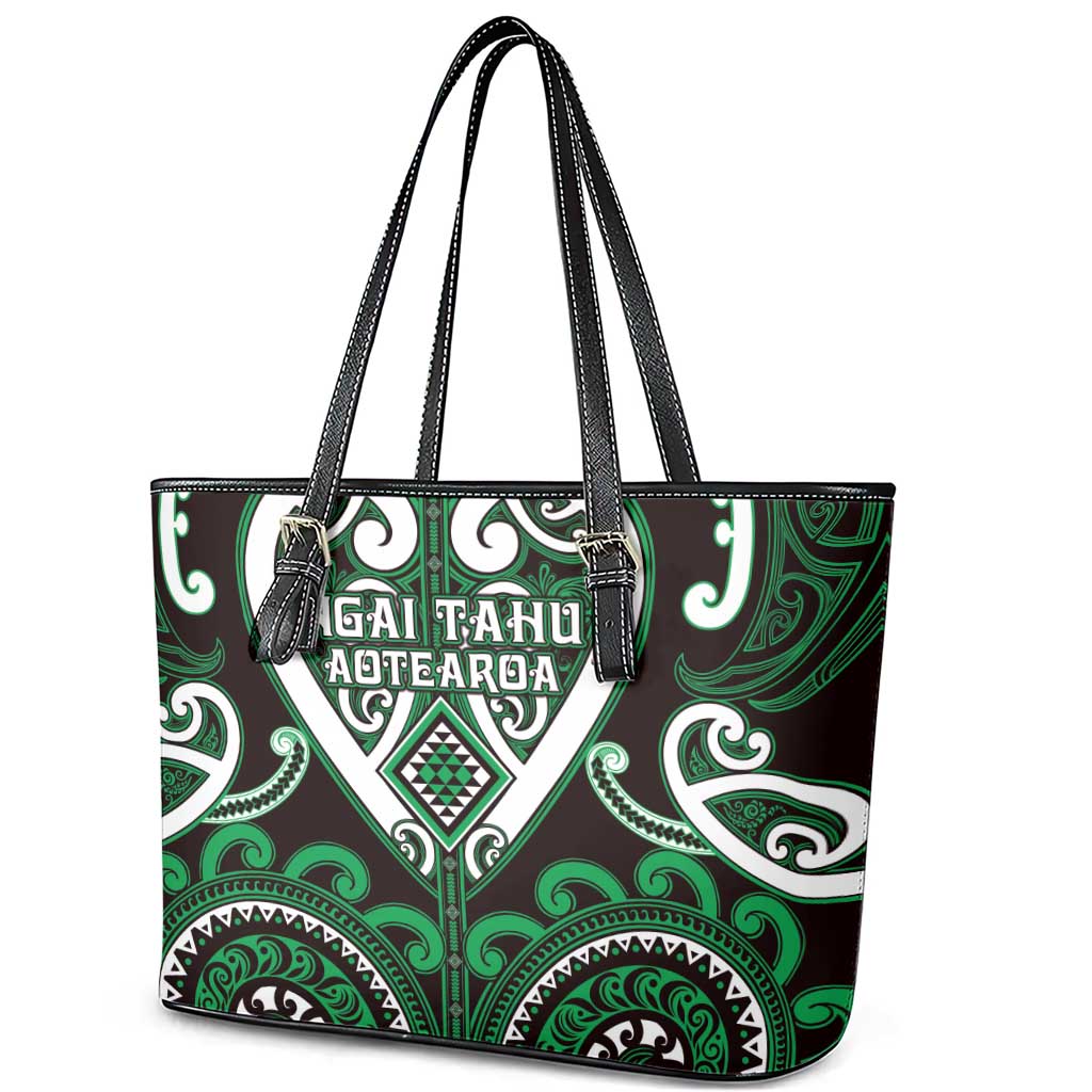 Aotearoa Ngai Tahu Leather Tote Bag Maori Tribal Pattern